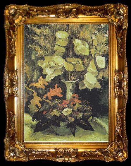 framed  Vincent Van Gogh Vase with Lunaria, ta009-2